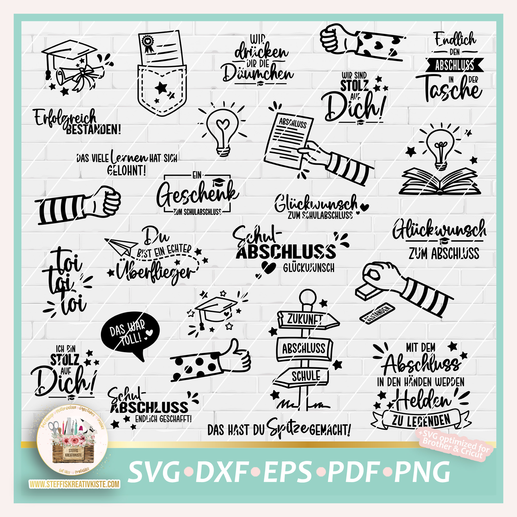 Plotterdatei Schulabschluss Bundle SVG PNG DXF