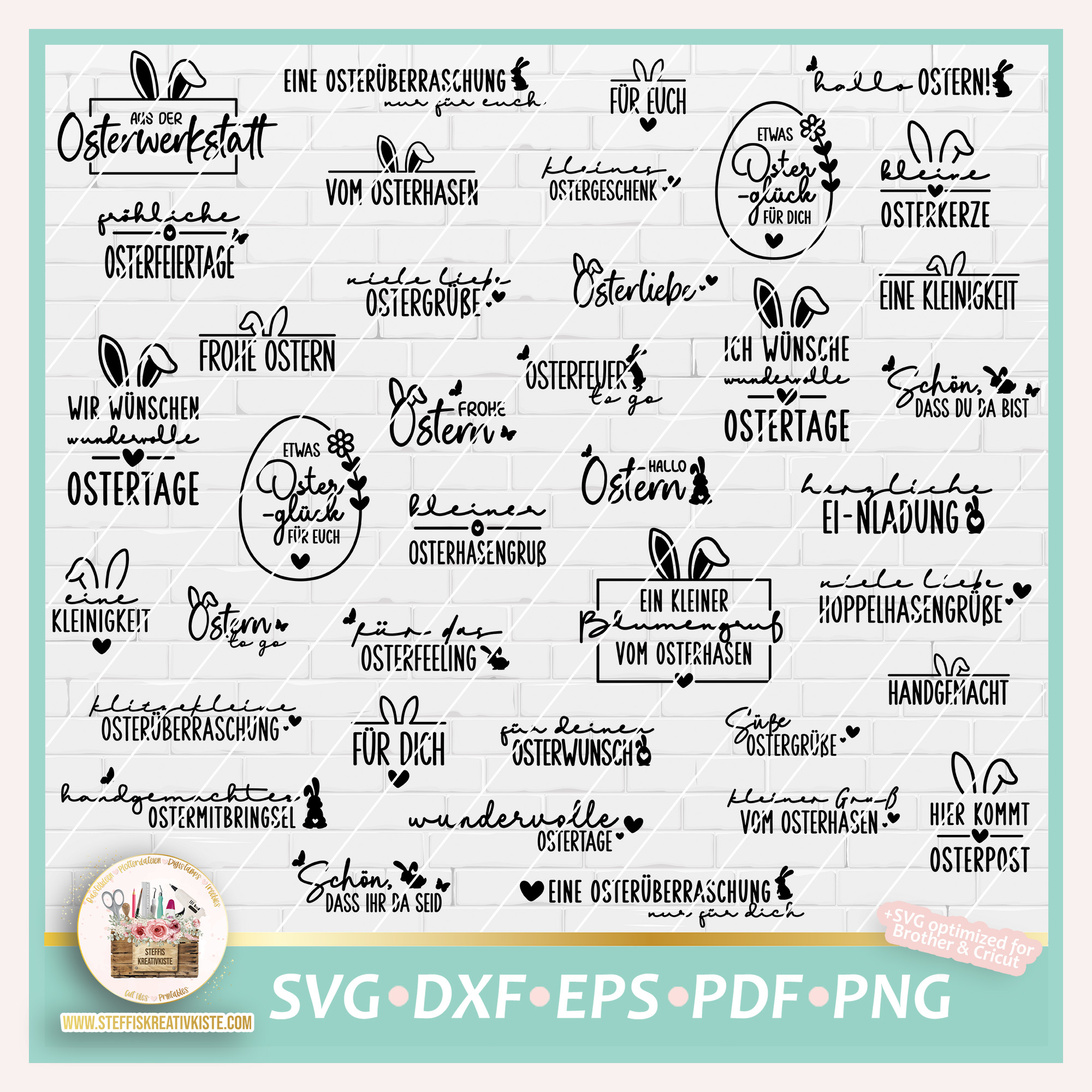 Plotterdatei EtikettenSprüche für Ostern in SVG, PNG und DXF