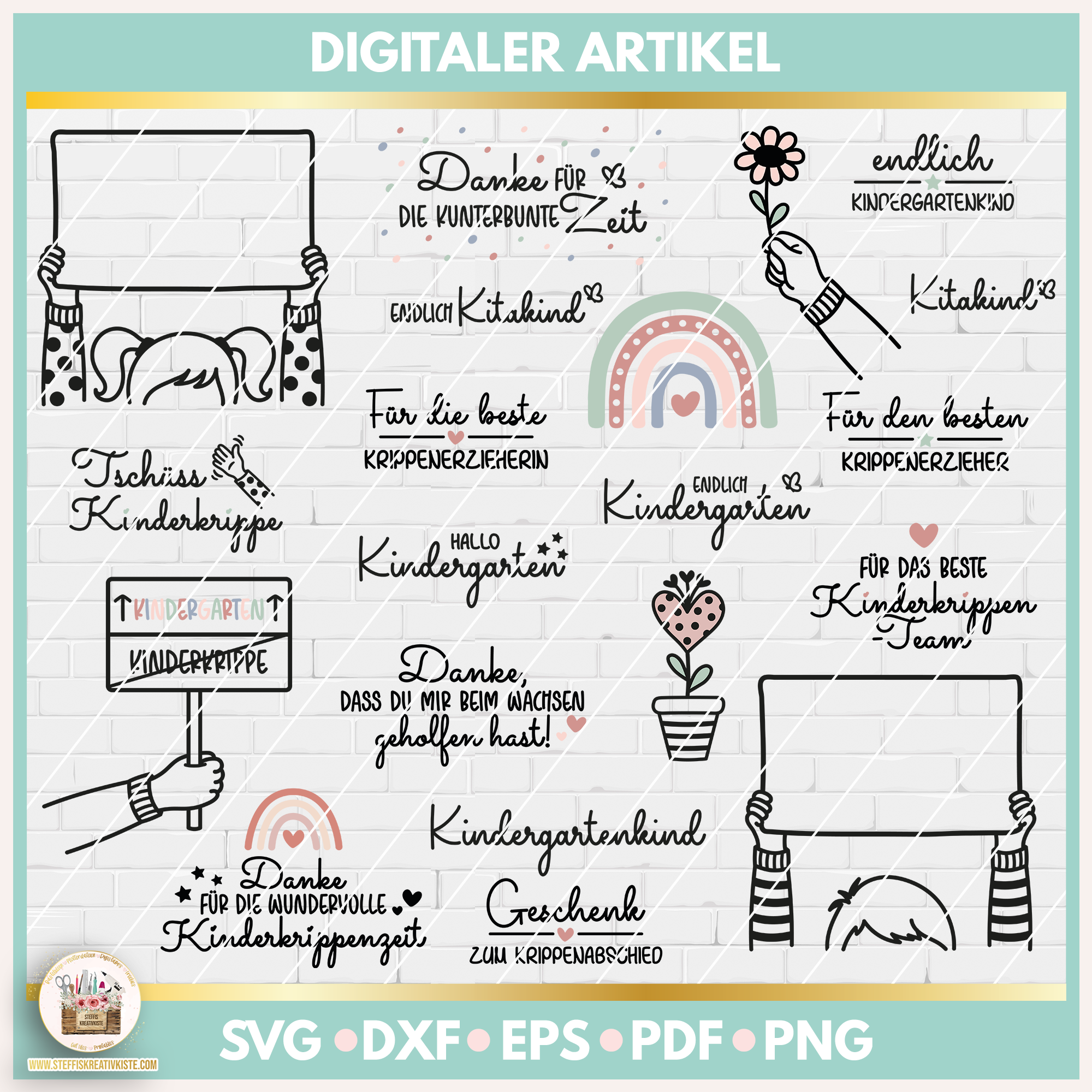 Plotterdatei Krippen Abschied Bundle in SVG, PNG und DXF