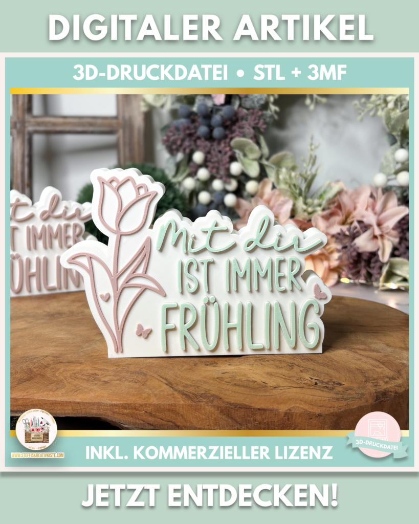3D Druckdatei Spruch Für Immer Frühling in STL 3MF - Deko
